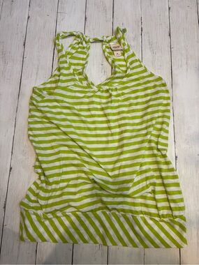 Mossimo Supply Co. Lime Green and White Striped Tank